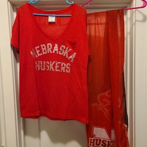 Husker Victoria Secret Pink Shirt and Set